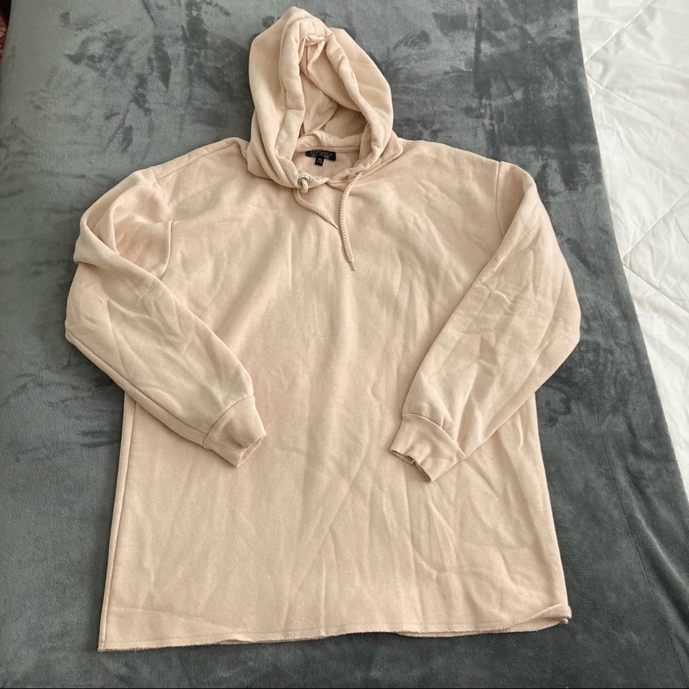 TOPSHOP, women, size 6, cream color hoodie with “rope” drawstring